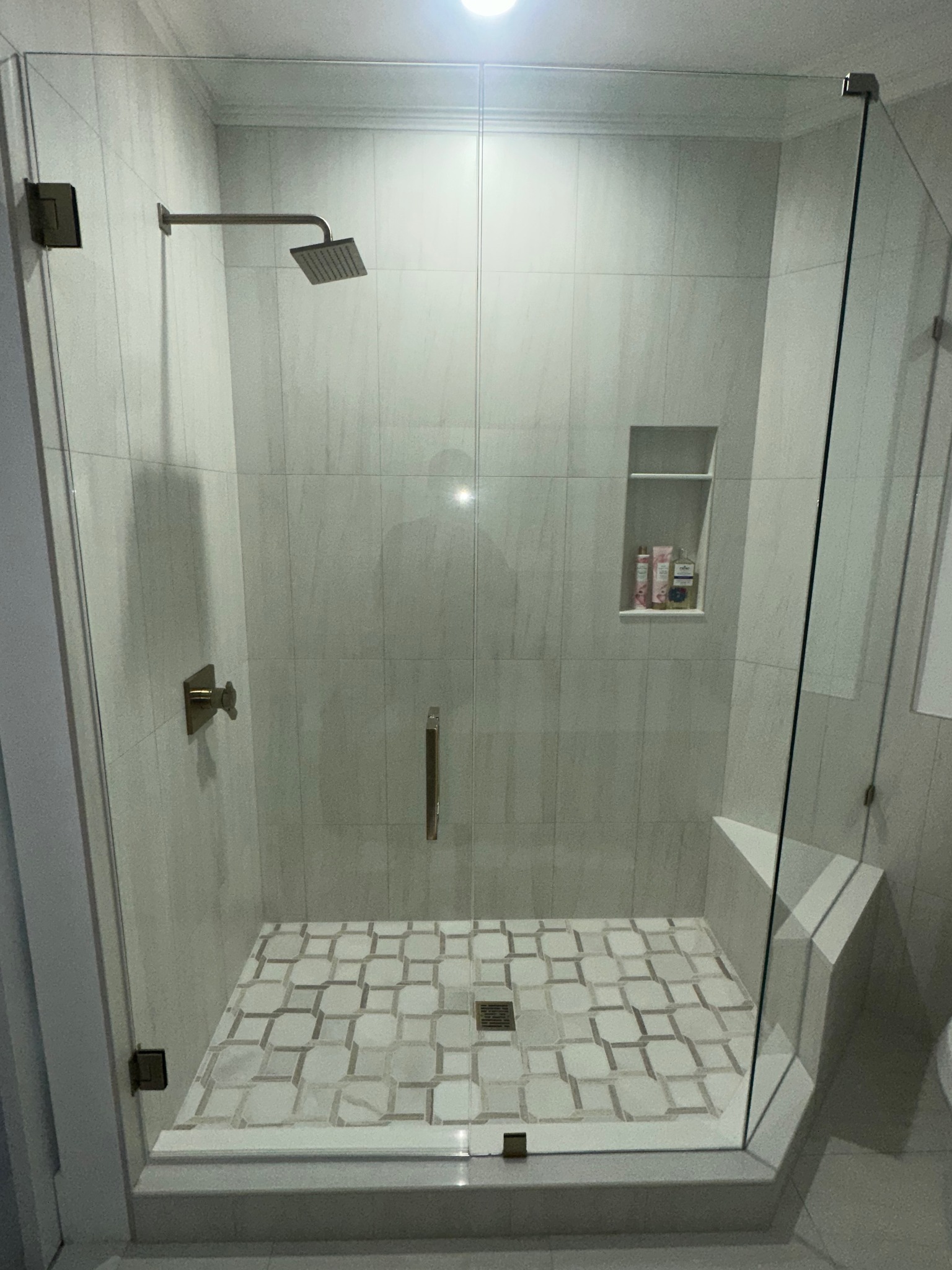 Bathroom after shower renovation in Palm Beach, Florida